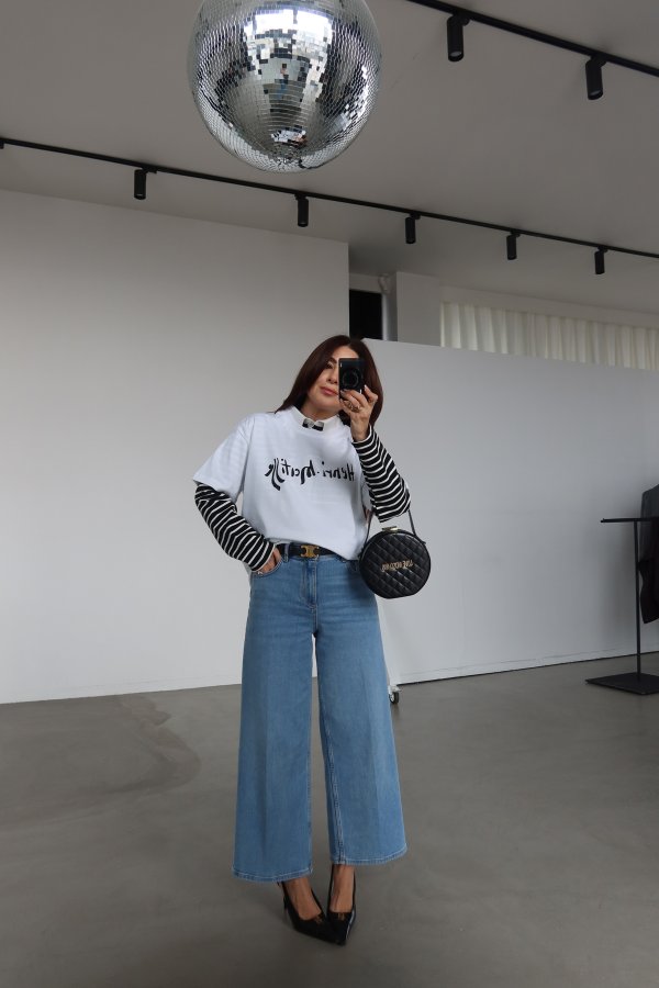 Yazı Baskılı Oversize Tshirt