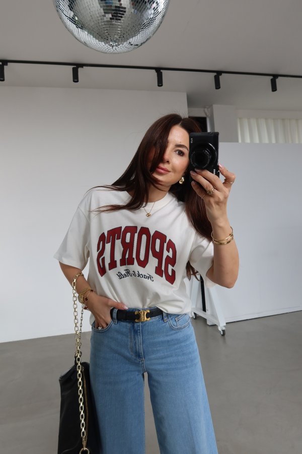 Sports Yazı Baskılı Tshirt