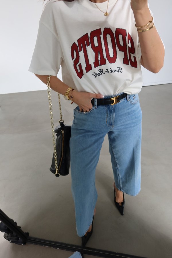 Sports Yazı Baskılı Tshirt