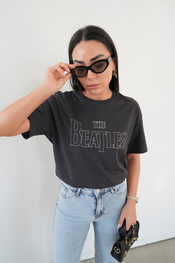 The Beatles Yazı Baskılı Tshirt