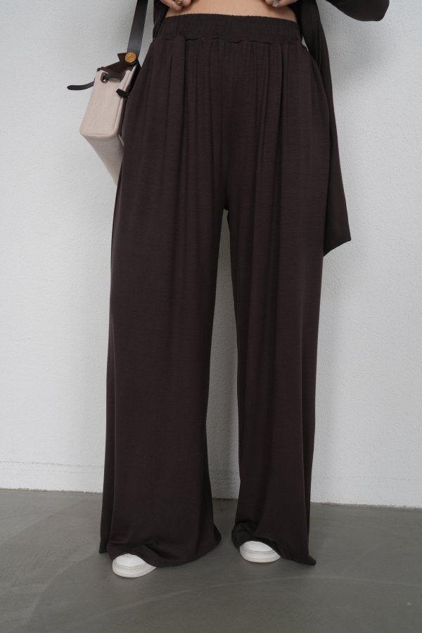 Kayık Yaka Önden Bağlamalı Bluz Eşofman Takım