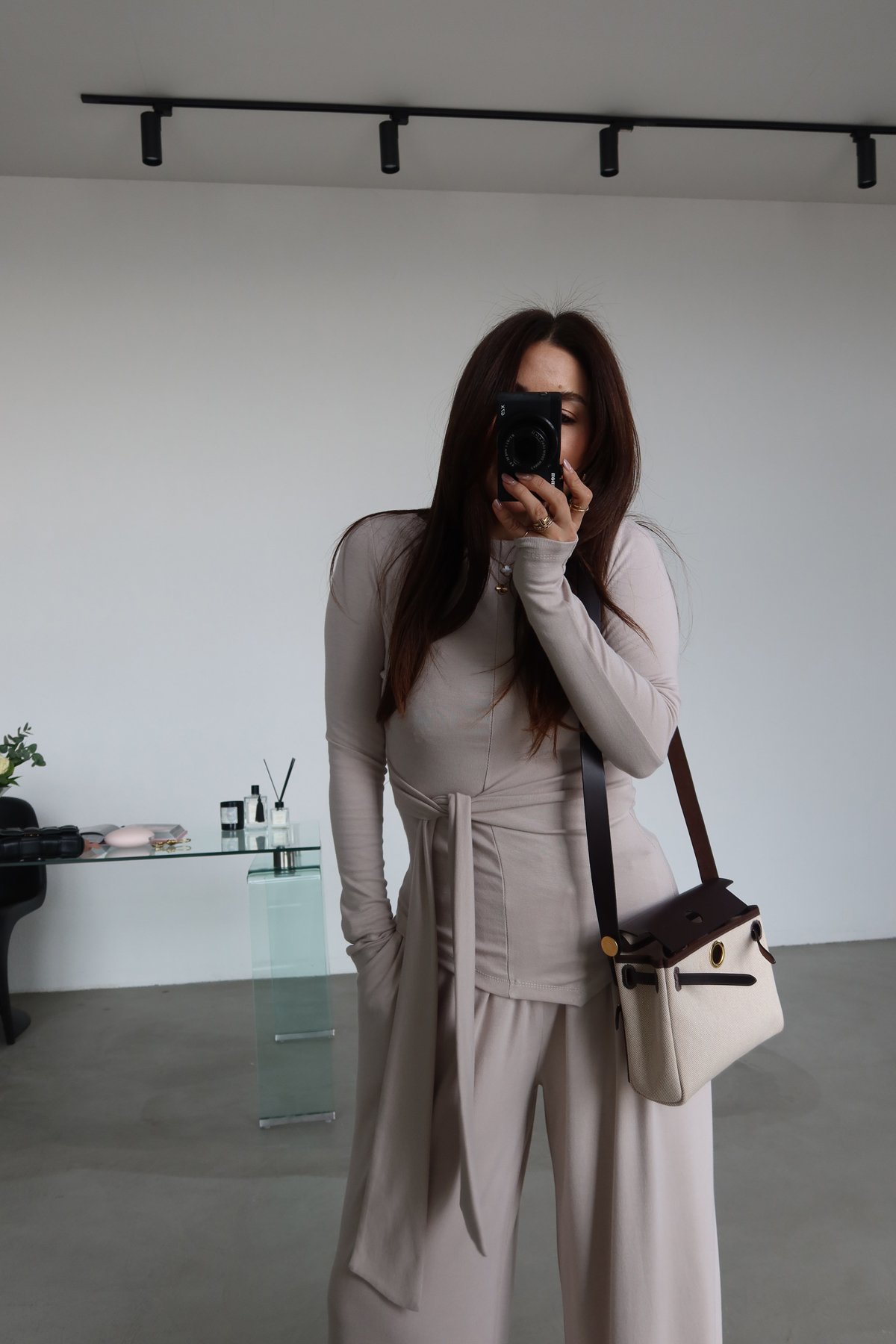 Kayık Yaka Önden Bağlamalı Bluz Eşofman Takım