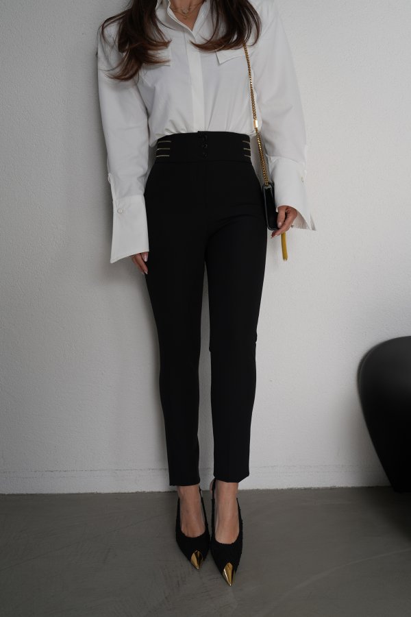 Beli Fermuar Detaylı Premium Kumaş Pantolon