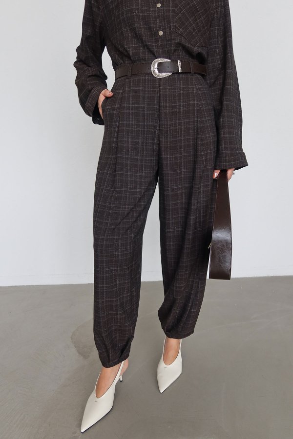 İnce Çizgili Çıtçıt Düğmeli Gömlek Pantolon Takım