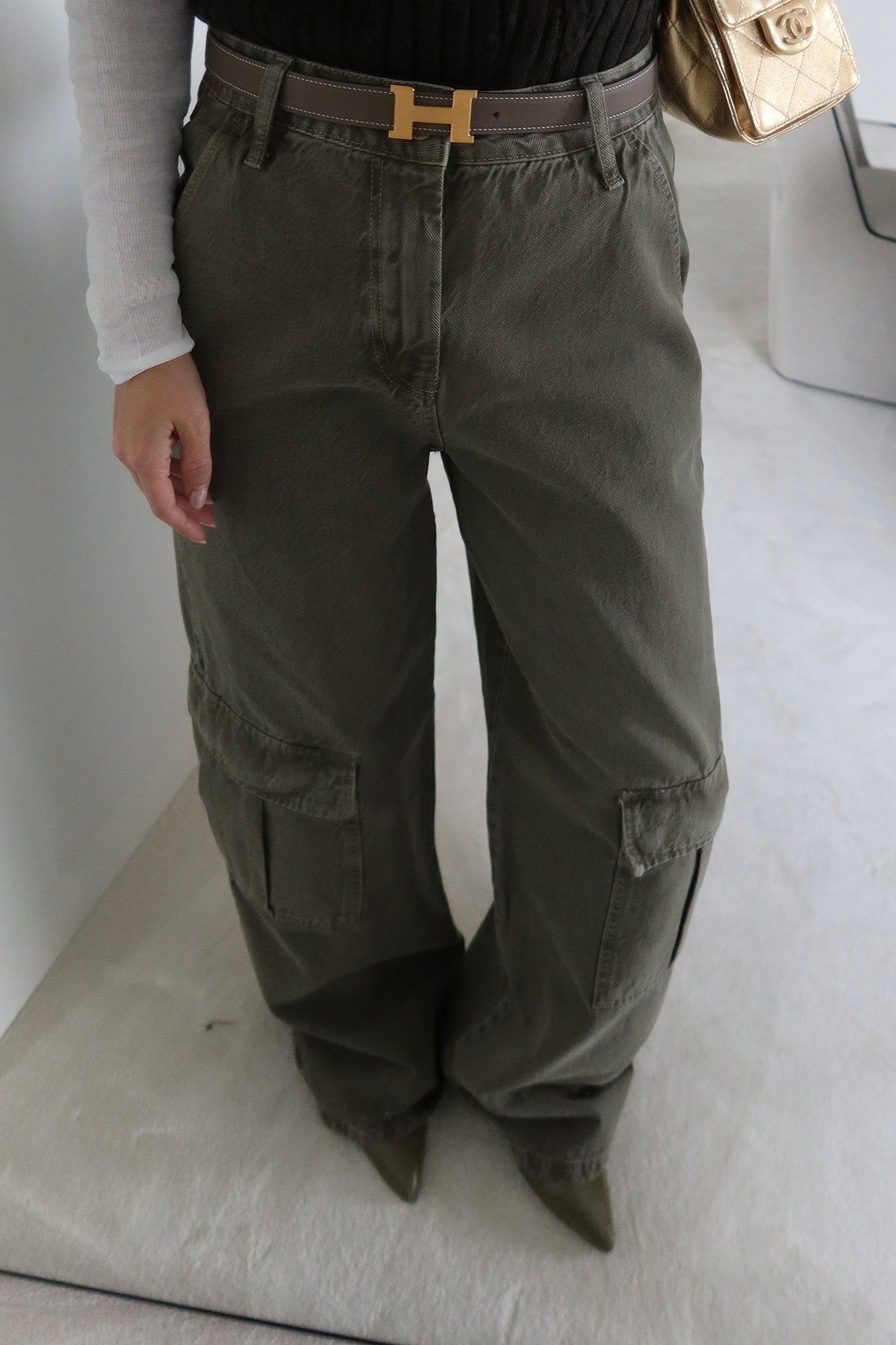 Kargo Cepli Geniş Paça Jean