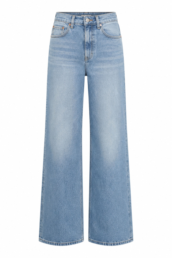 Taşlamalı Yumuşak Dokulu Straight Jean