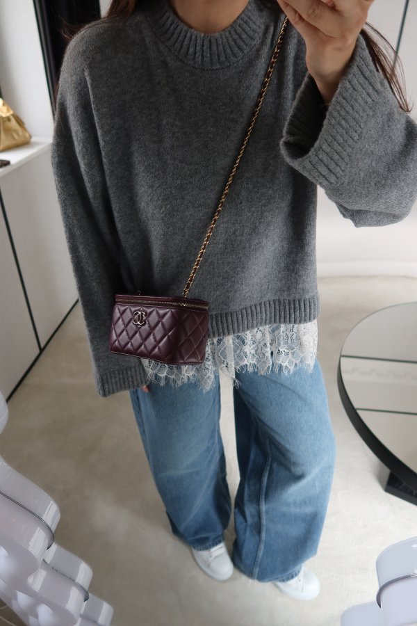 Etek Ucu Dantelli Basic Kazak