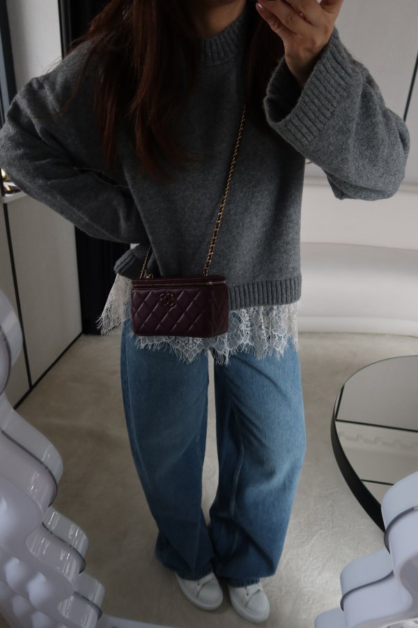 Etek Ucu Dantelli Basic Kazak