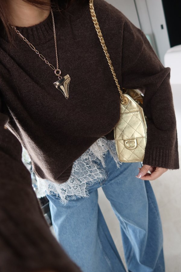 Etek Ucu Dantelli Basic Kazak