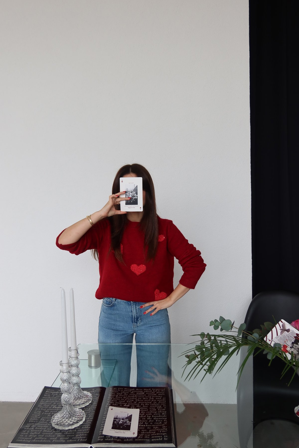 Kalp Nakışlı Kazak