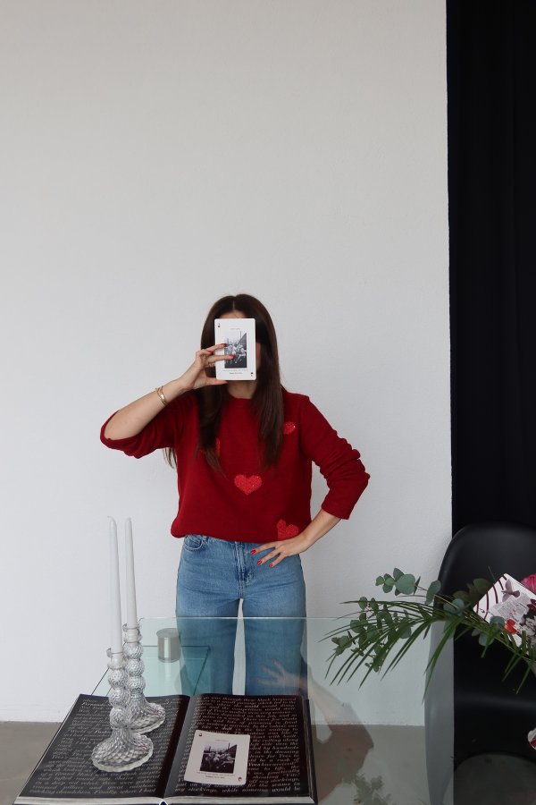 Kalp Nakışlı Kazak