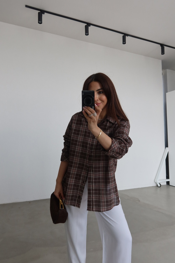 Önü Kısa Arkası Uzun Ekoseli Gömlek