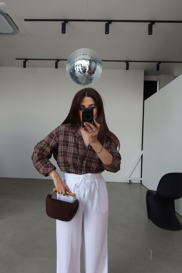 Önü Kısa Arkası Uzun Ekoseli Gömlek