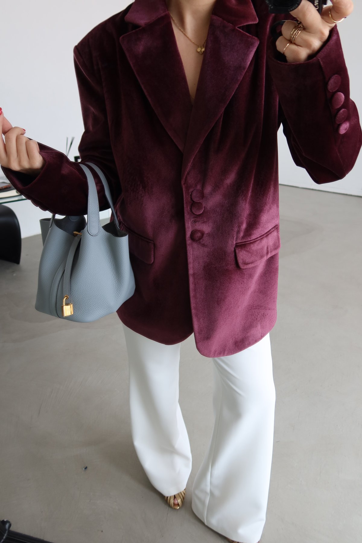 4 Düğmeli Kadife Ceket