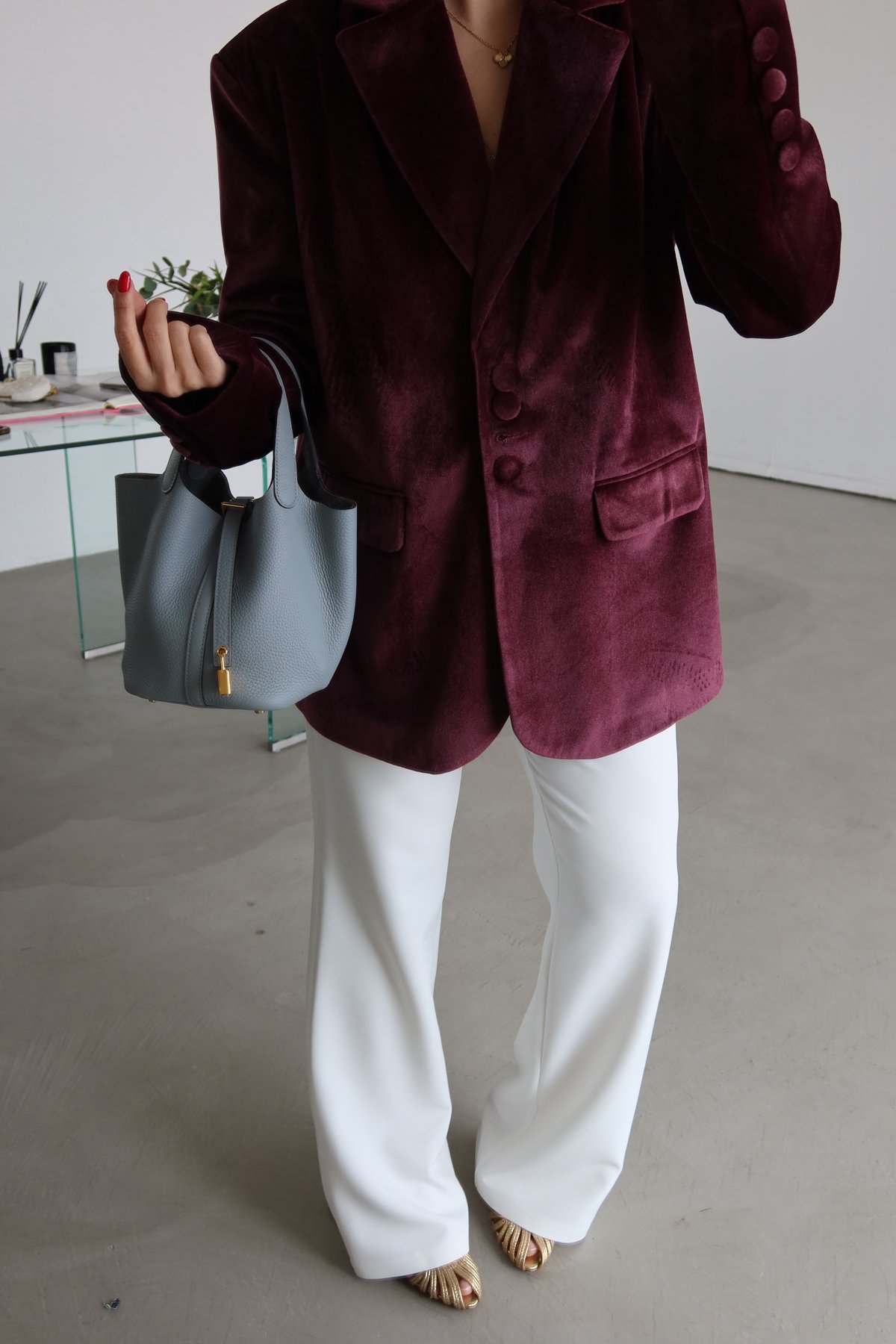 4 Düğmeli Kadife Ceket