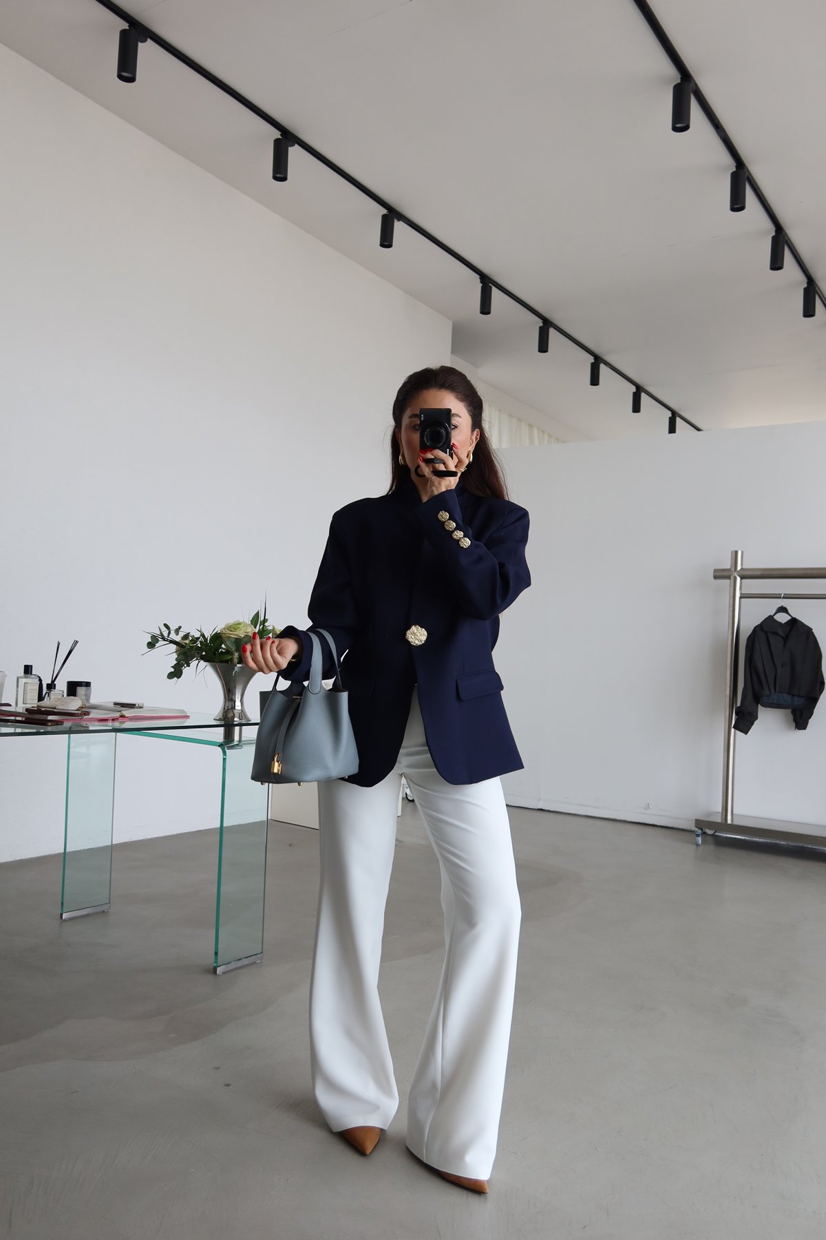 Büyük Gold Düğmeli Blazer Ceket