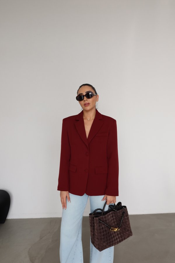 Kapak Düğmeli Blazer Ceket