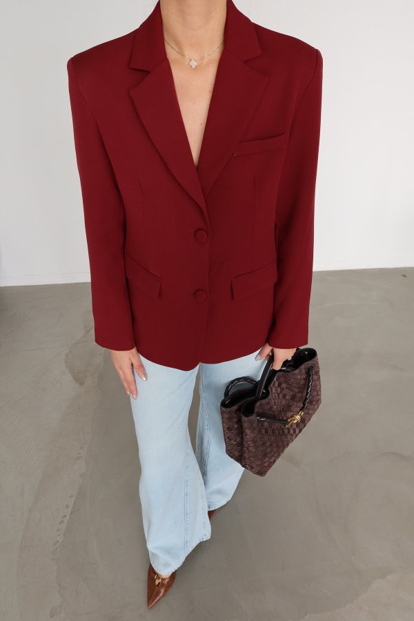 Kapak Düğmeli Blazer Ceket