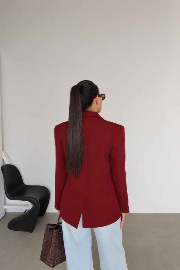 Kapak Düğmeli Blazer Ceket