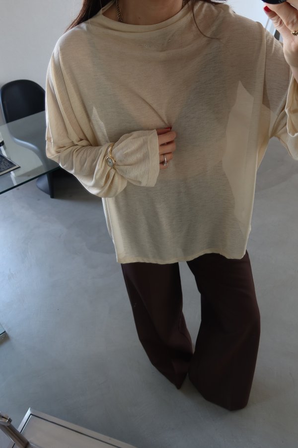 Kayık Yaka Transparan Bluz