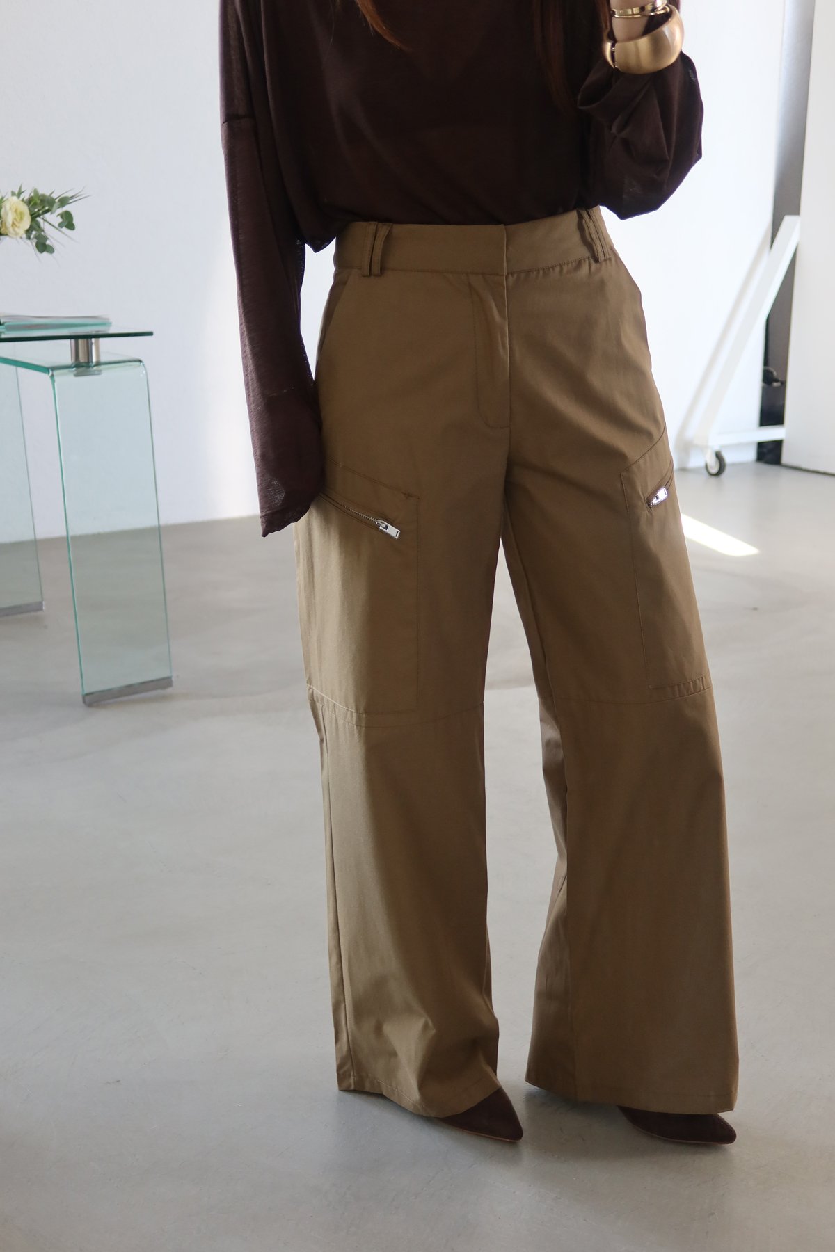 Kargo Cepli Geniş Kalıp Pantolon