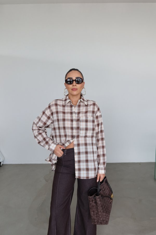 Taş Baskılı Ekoseli Gömlek