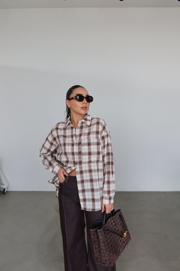 Taş Baskılı Ekoseli Gömlek