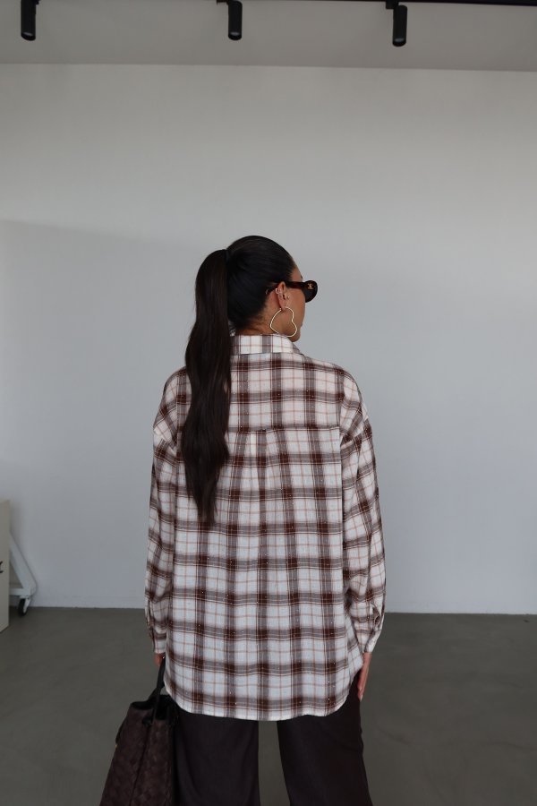 Taş Baskılı Ekoseli Gömlek