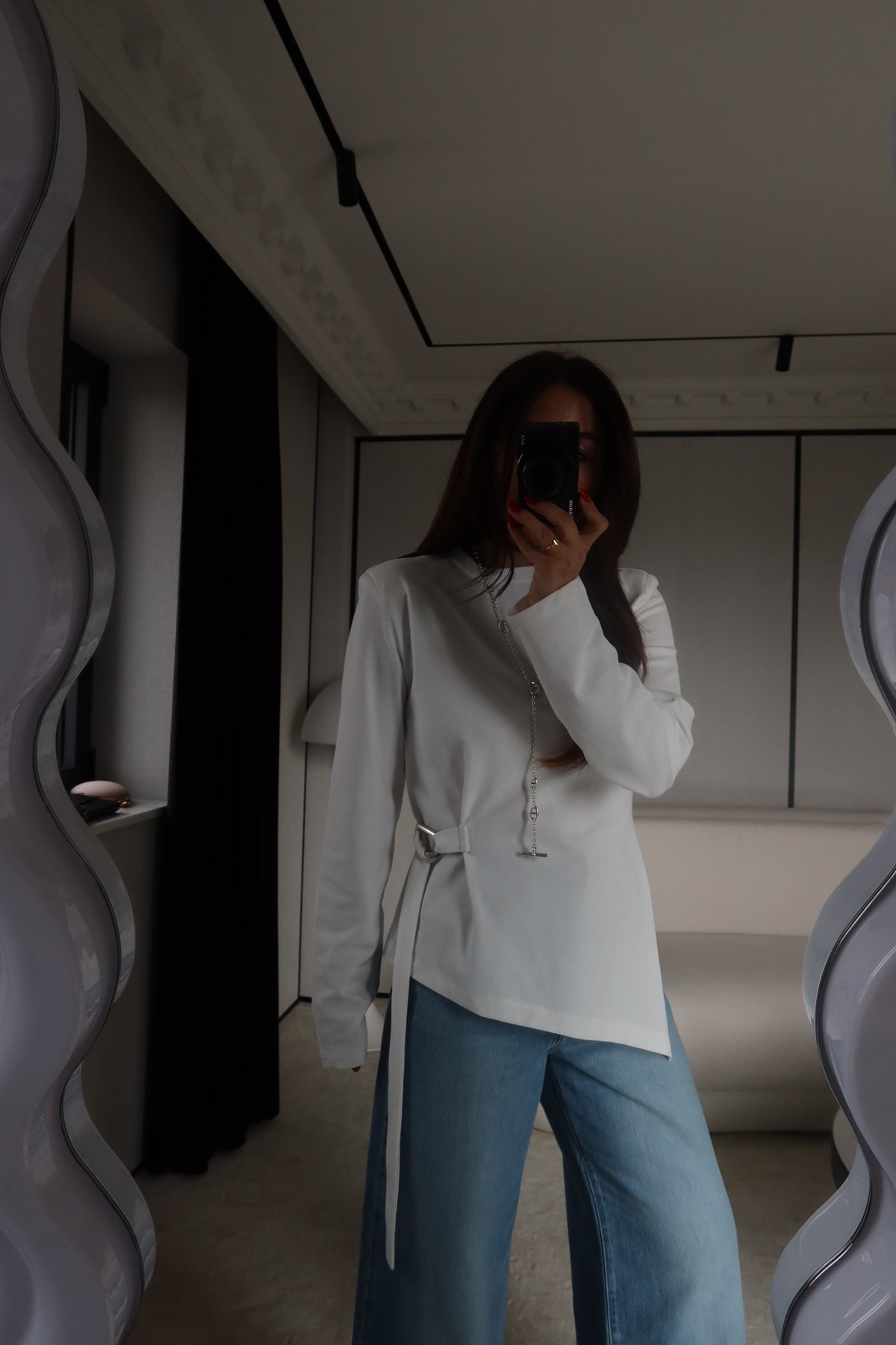 Ö.Ö Vatkalı Beli Aksesuar Detaylı Bluz