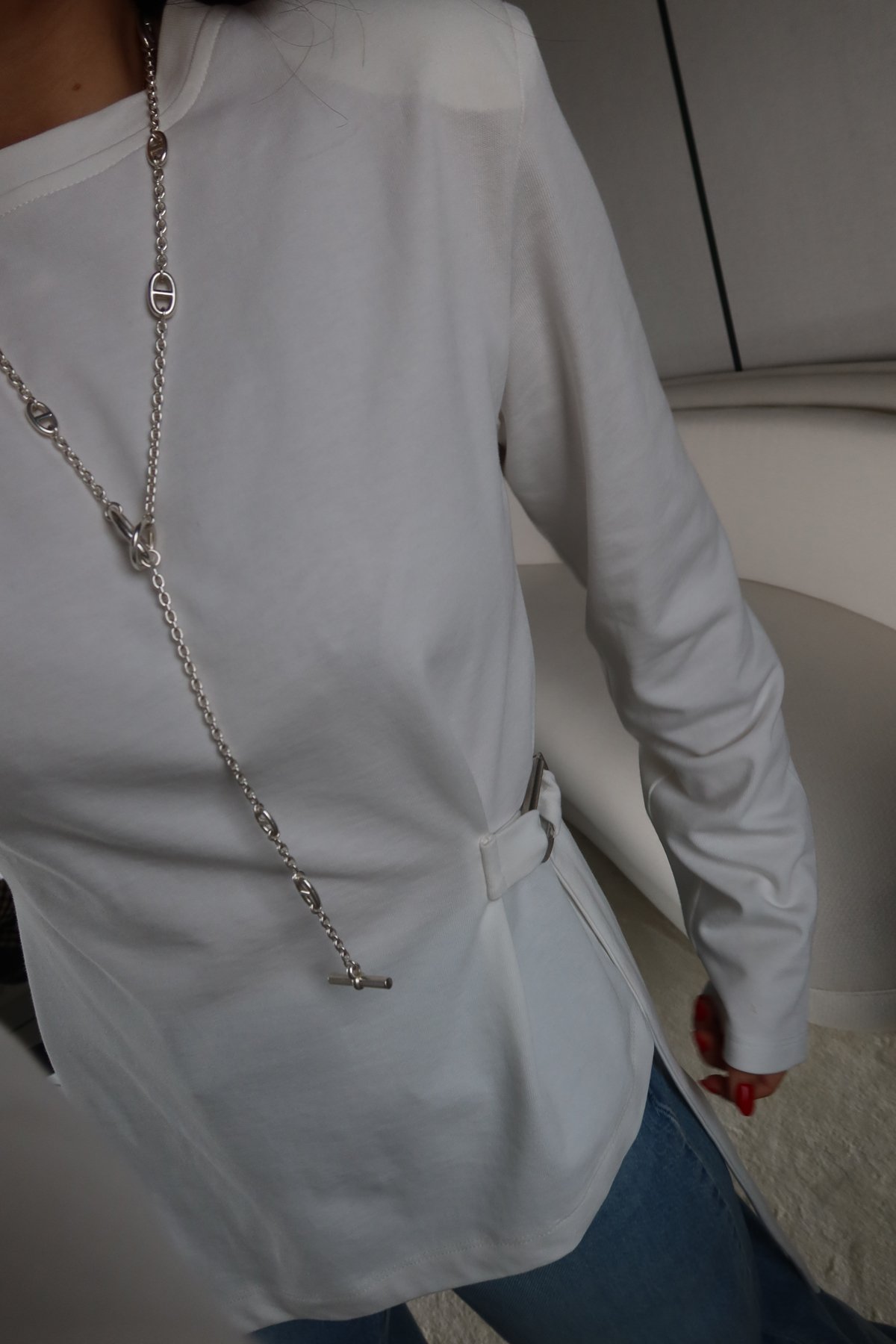 Ö.Ö Vatkalı Beli Aksesuar Detaylı Bluz