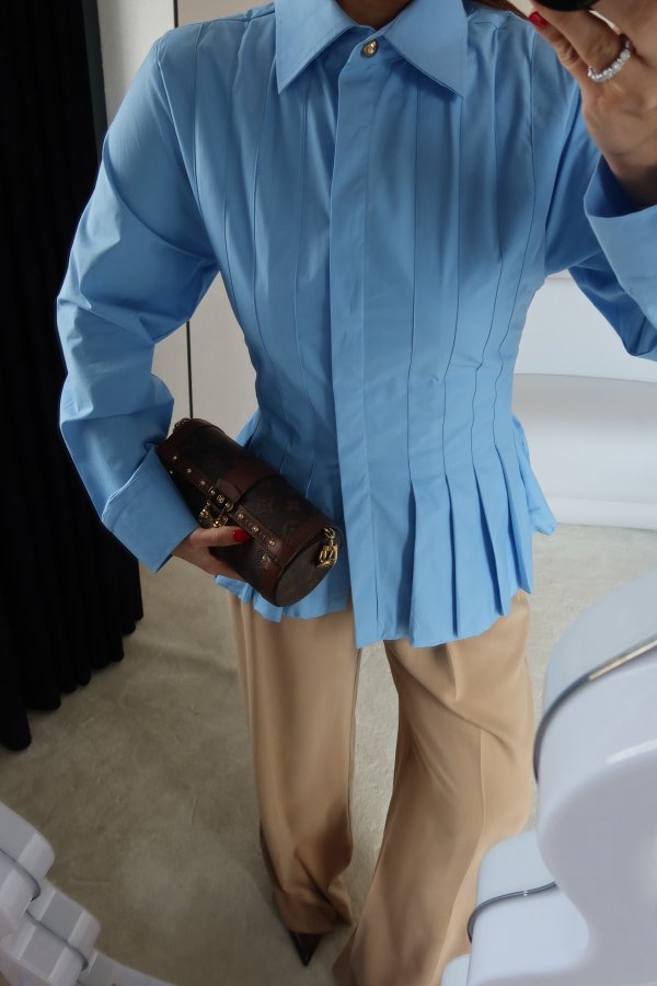 Pileli Tasarım Gömlek