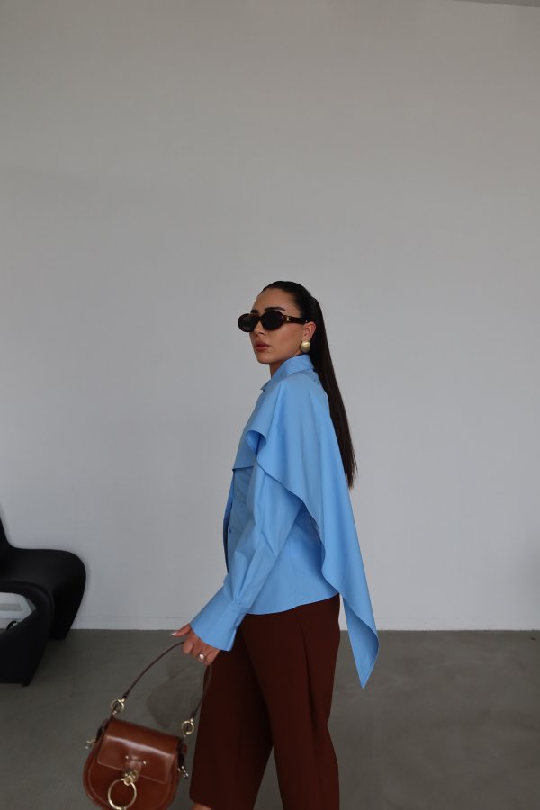 Kendinden Şallı Tasarım Gömlek