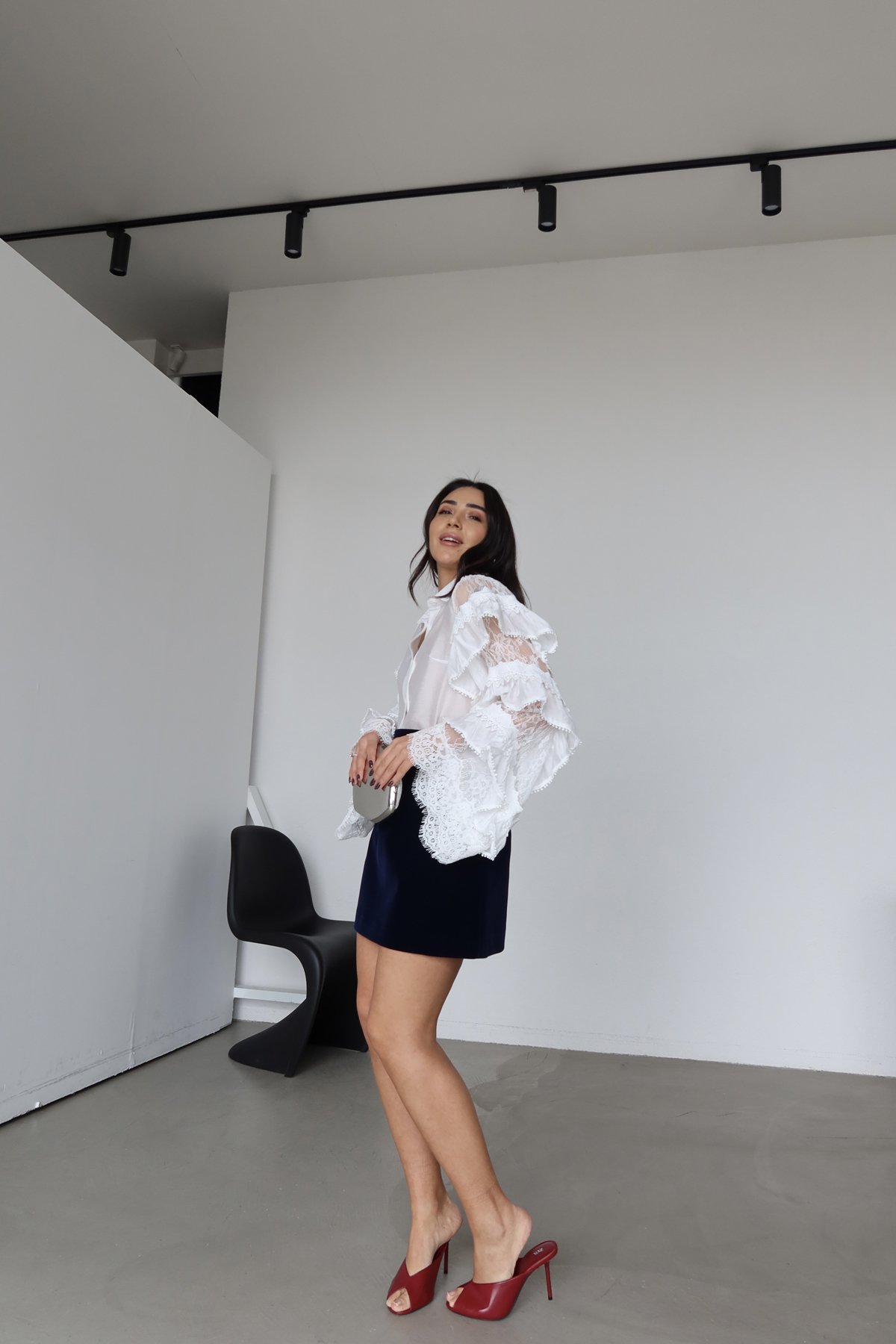 Kadife Tok Doku Mini Etek