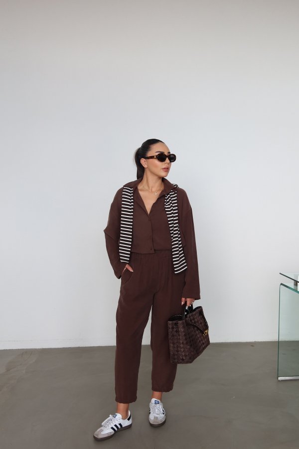 Yumuşak Dokulu Gömlek Şalvar Pantolon Takım