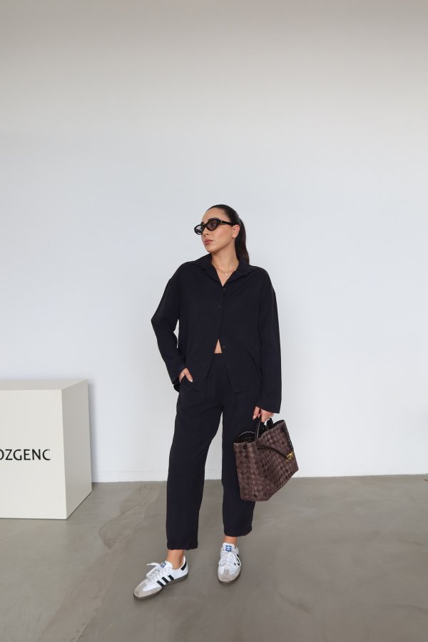 Yumuşak Dokulu Gömlek Şalvar Pantolon Takım