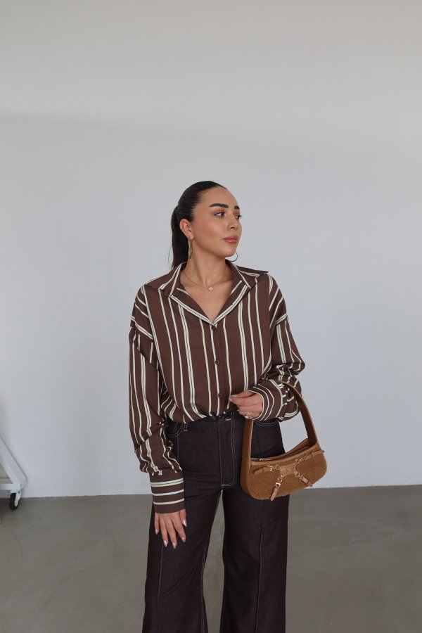 Çizgili Oversize Gömlek