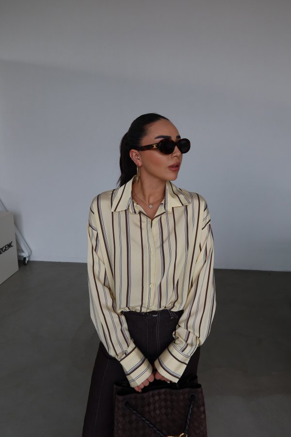 Çizgili Oversize Gömlek