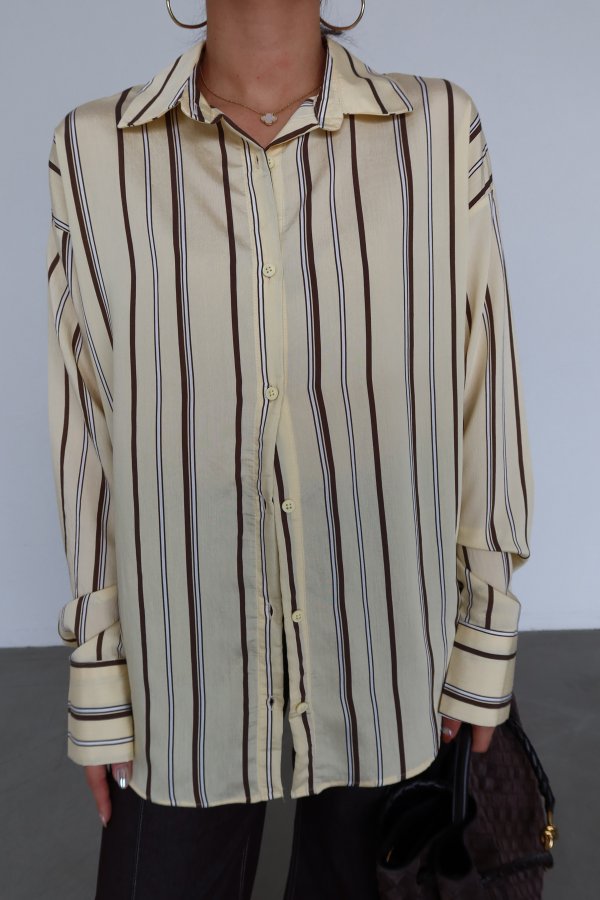 Çizgili Oversize Gömlek
