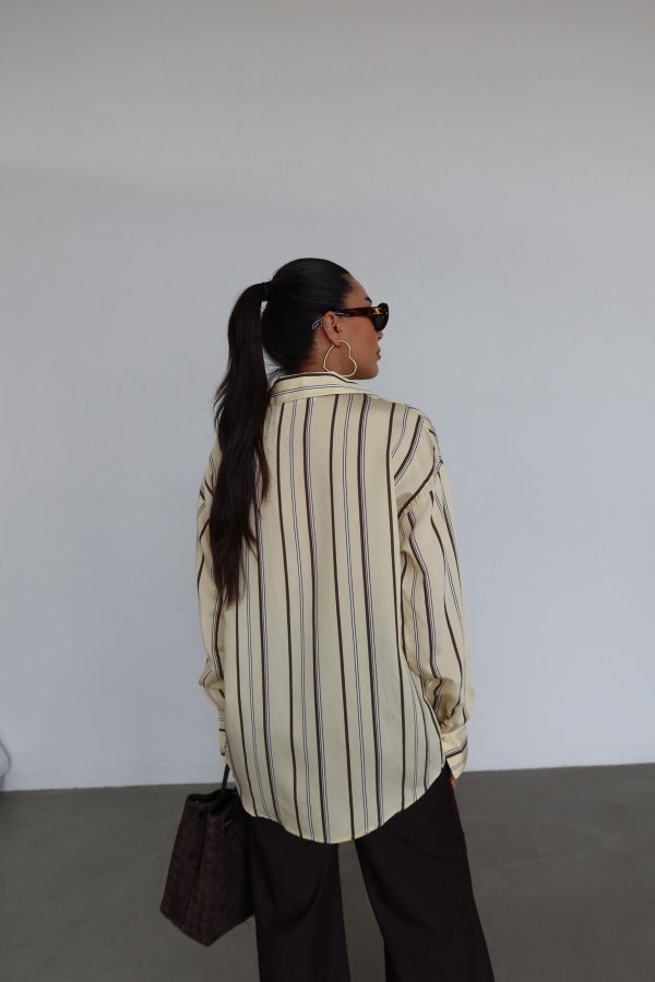 Çizgili Oversize Gömlek