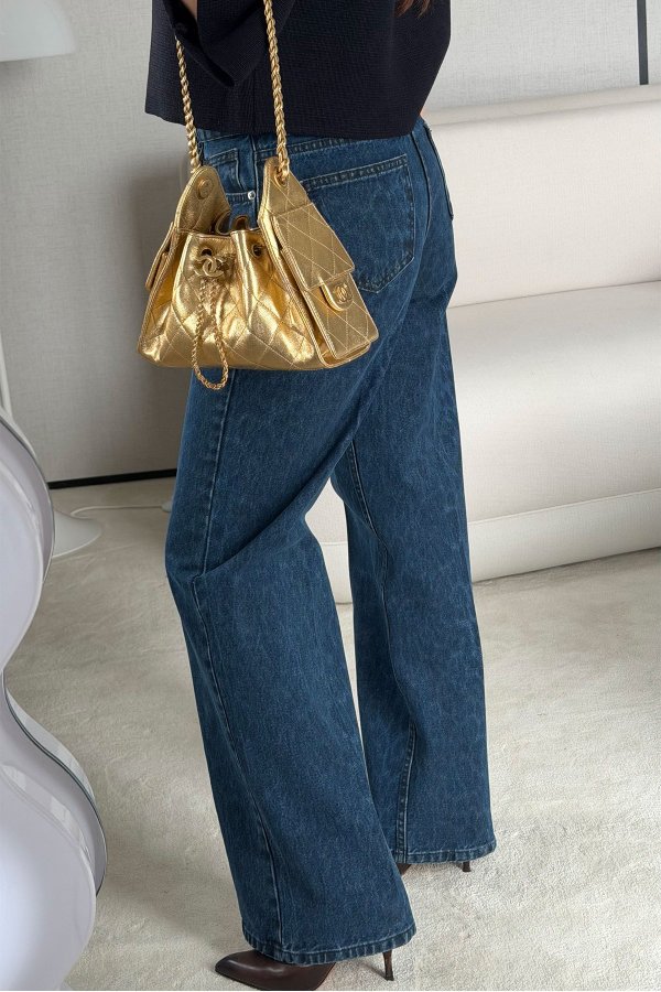 Leopar Desen Yüksek Bel Jean