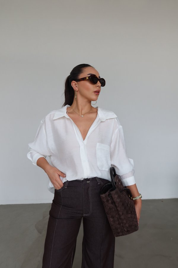Düşük Omuz Tek Cepli Gömlek