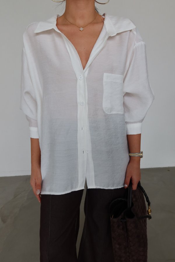 Düşük Omuz Tek Cepli Gömlek