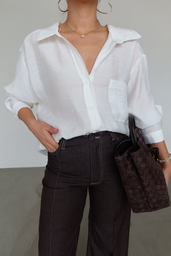 Düşük Omuz Tek Cepli Gömlek