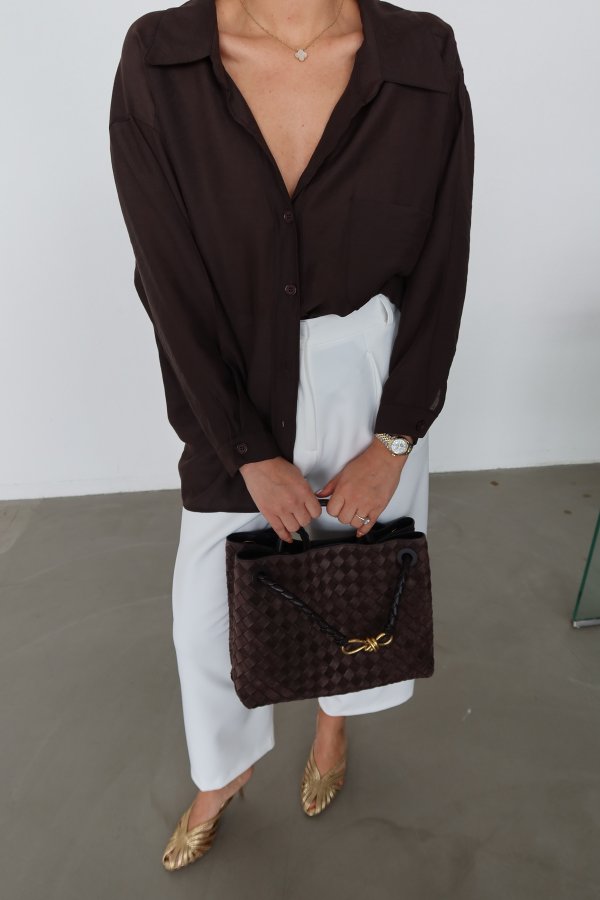 Düşük Omuz Tek Cepli Gömlek