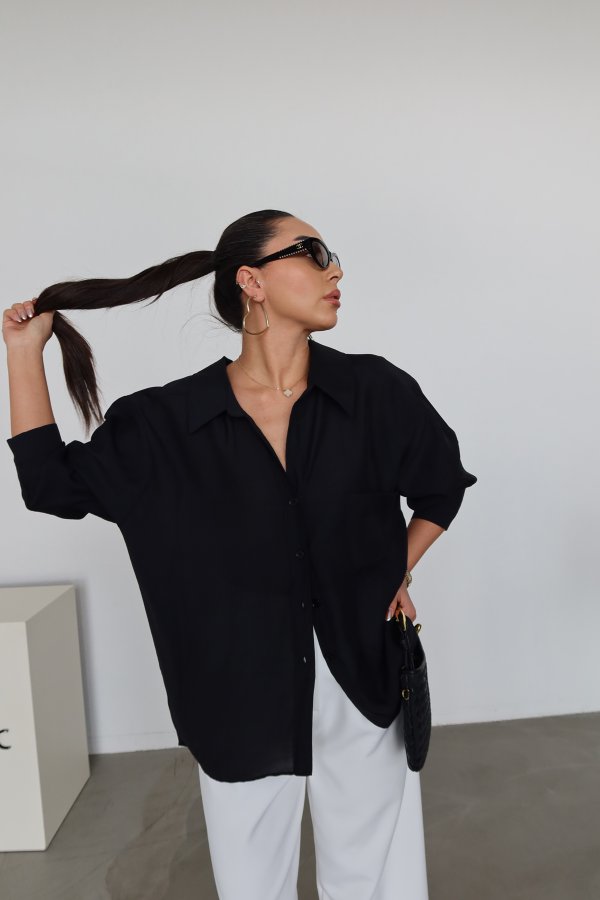 Düşük Omuz Tek Cepli Gömlek
