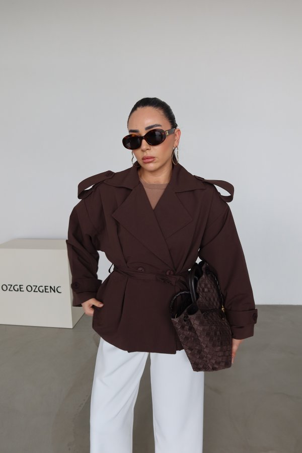 Kuşaklı Kruvaze Trençkot