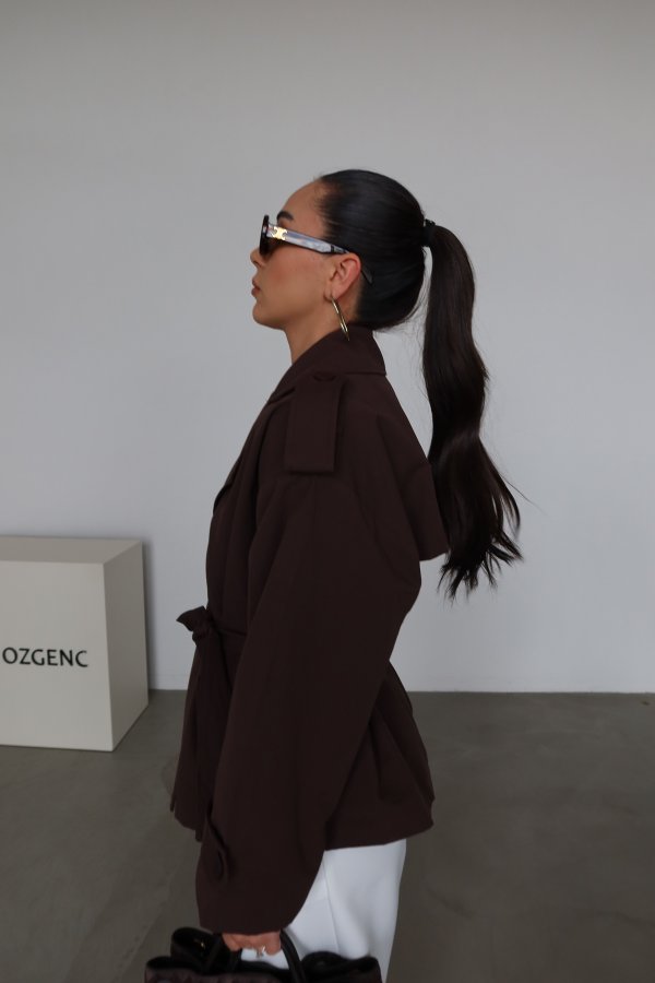 Kuşaklı Kruvaze Trençkot