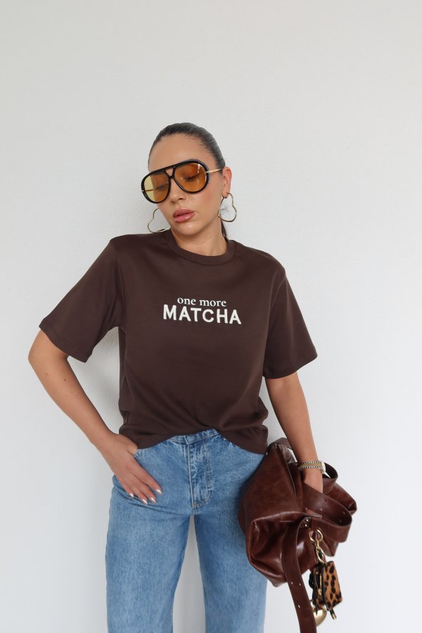 One More Matcha Yazılı Tişört