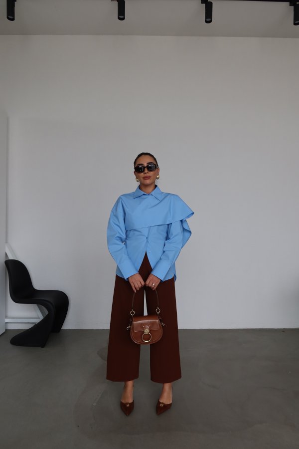 Tok Doku Pileli Kumaş Pantolon