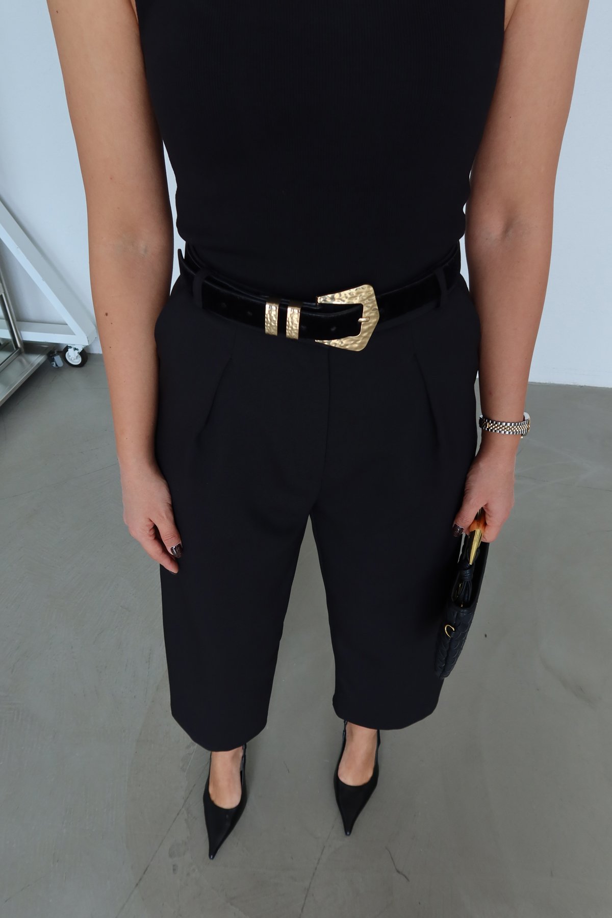 Tok Doku Pileli Kumaş Pantolon